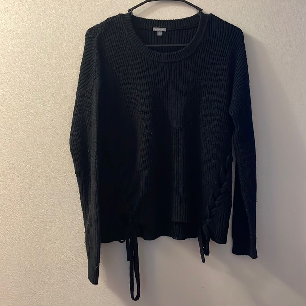 Charlotte rouse size M cropped black sweater with tie detailing